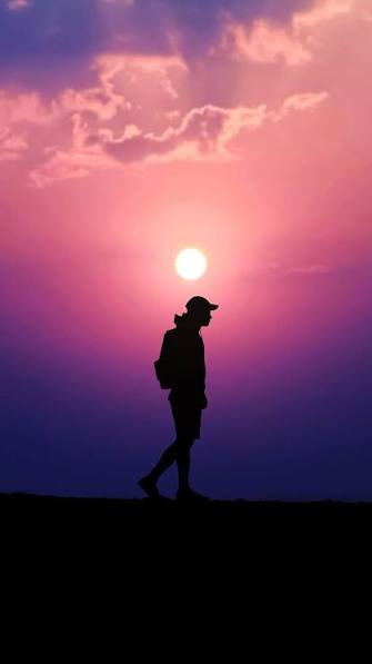 Alone Boy Wallpaper at Sunset