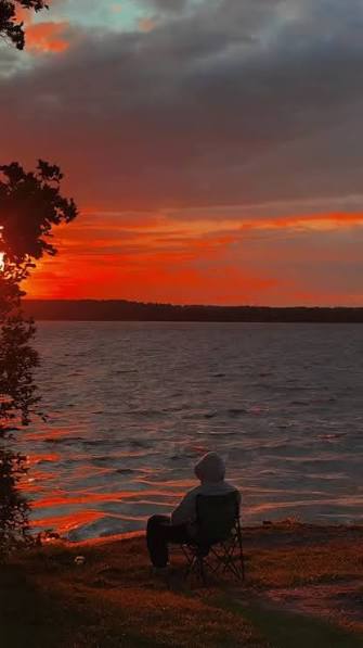 Alone Boy Wallpaper at Sunset