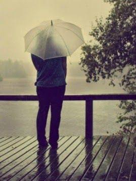 Alone Boy Wallpaper with Rain