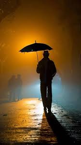 Alone Boy Wallpaper with Rain