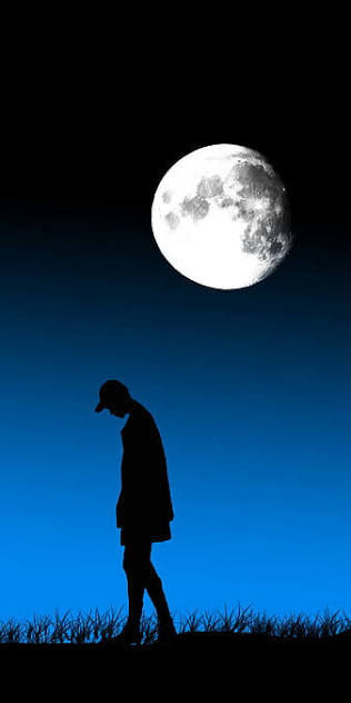 Alone boy Black and White Wallpaper for Phone