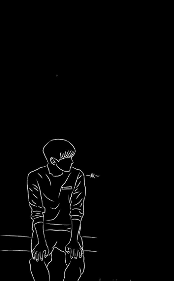 Alone boy Black and White Wallpaper for Phone