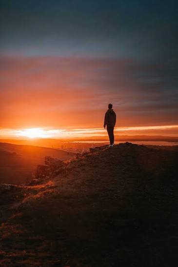  Alone Boy Sunset Silhouette