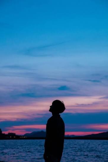  Alone Boy Sunset Silhouette